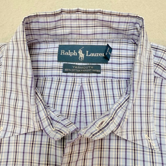 Ralph Lauren Yarmouth Plaid Button Down Shirt Point Oxford 15 1/2 32/33, Fashion - Picture 1 of 8